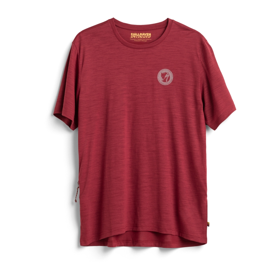 Pomegranate Red Fjällräven Canada S/F Wool T-Shirt M