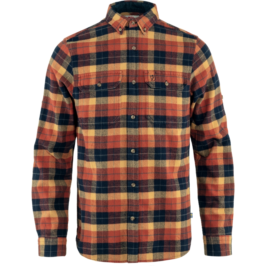 Singi Heavy Flannel Shirt M Autumn Leaf-Dark Navy Fjällräven Canada