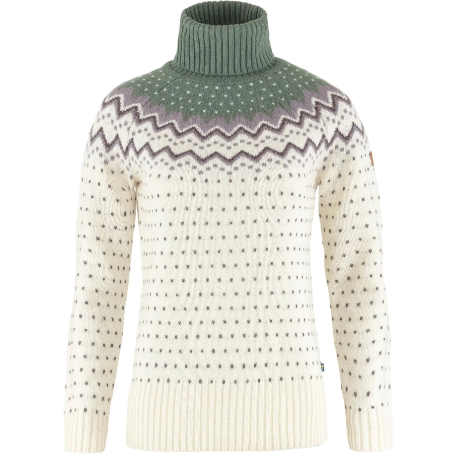 Fjällräven Canada Övik Knit Roller Neck W Chalk White-Patina Green
