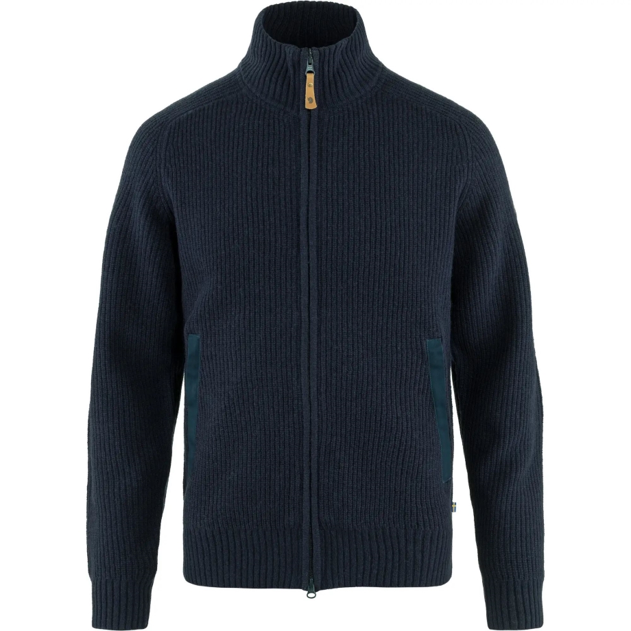 Övik Zip Cardigan Knit M Dark Navy Fjällräven Canada