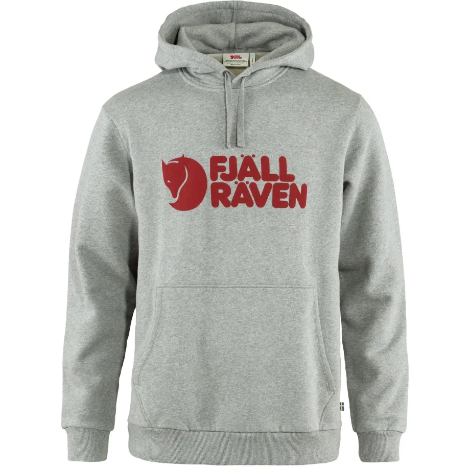 Grey-Melange Logo Hoodie M Fjällräven Canada