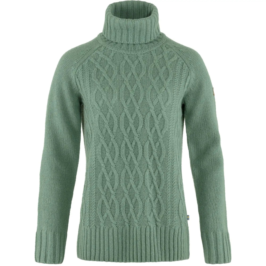 Fjällräven Canada Patina Green Övik Cable Knit Roller Neck W