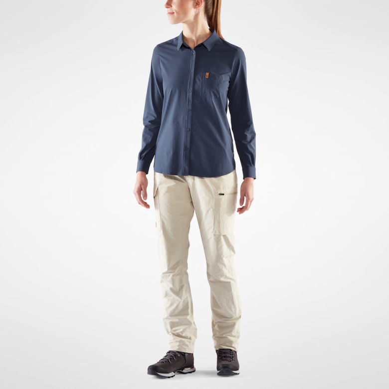 Övik Lite Shirt Ls W - Navy Navy Fjällräven Canada