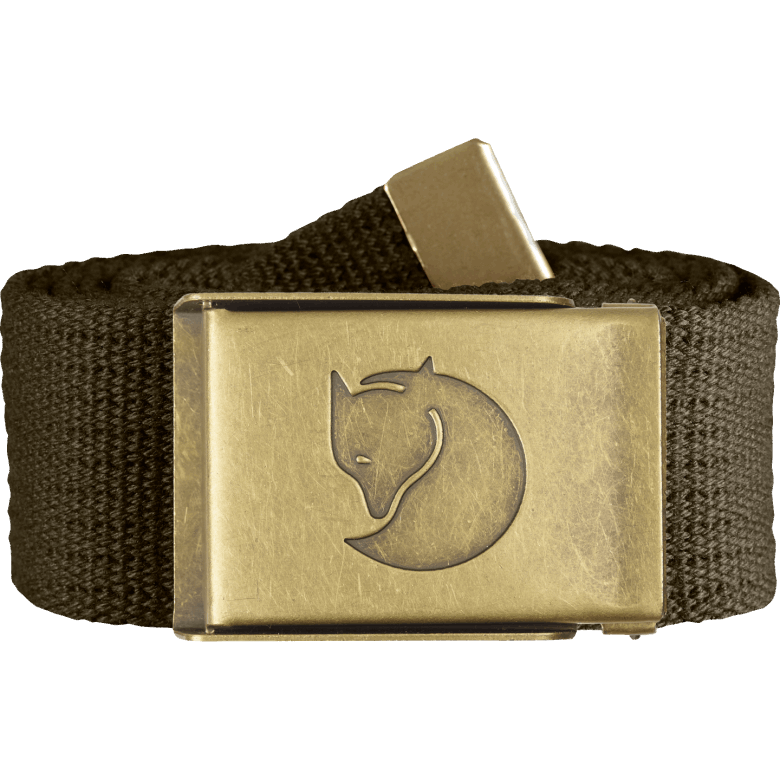 Dark Olive Fjällräven Canada Canvas Brass Belt 4Cm
