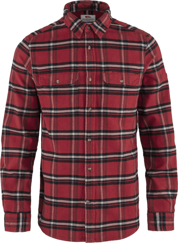 Övik Heavy Flannel Shirt M Fjällräven Canada Red Oak/Fog