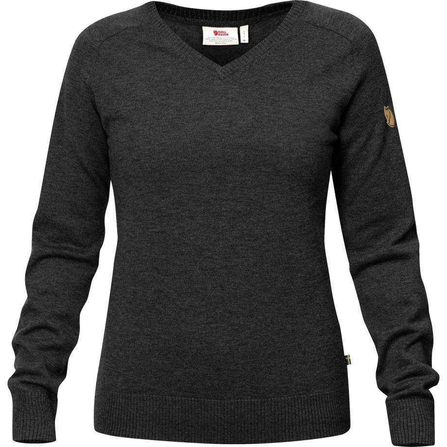 Fjällräven Canada Srmland V-Neck Sweater W Dark Grey