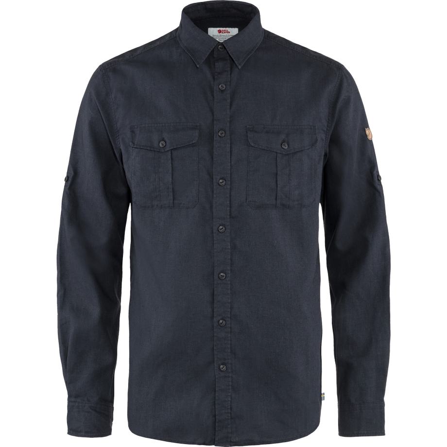 Dark Navy Fjällräven Canada Övik Travel Shirt Ls M