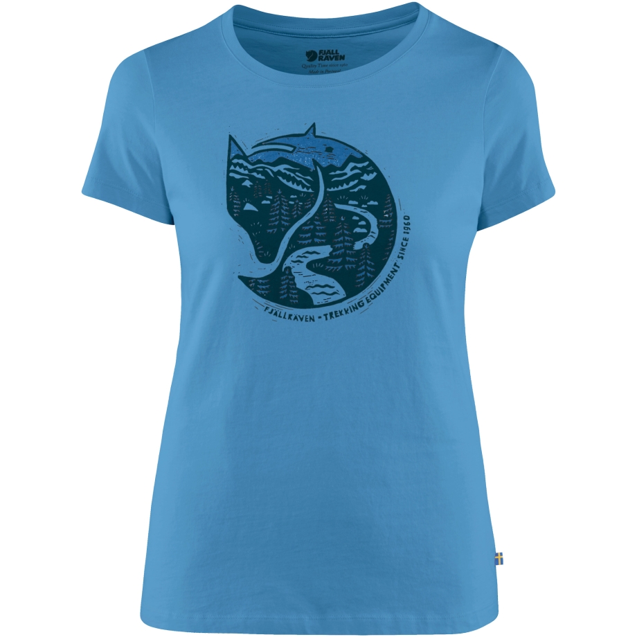 Fjällräven Canada Arctic Fox Print T-Shirt W River Blue