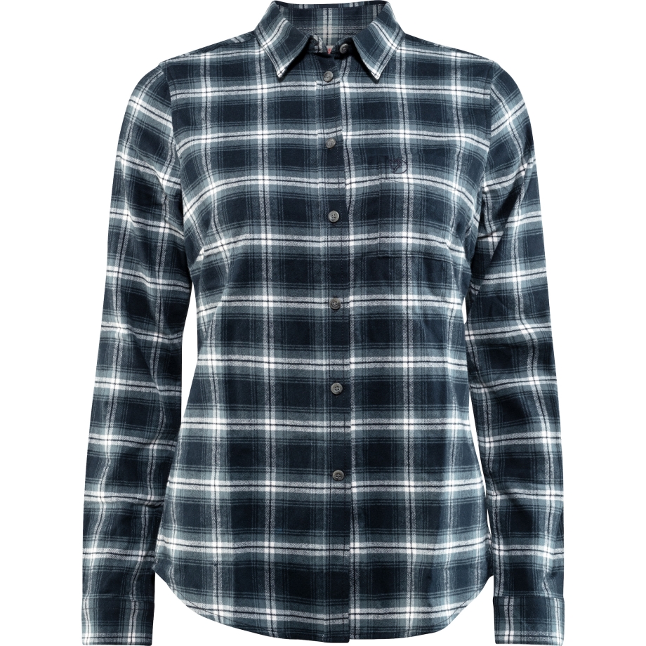Övik Flannel Shirt W Dark Navy Fjällräven Canada