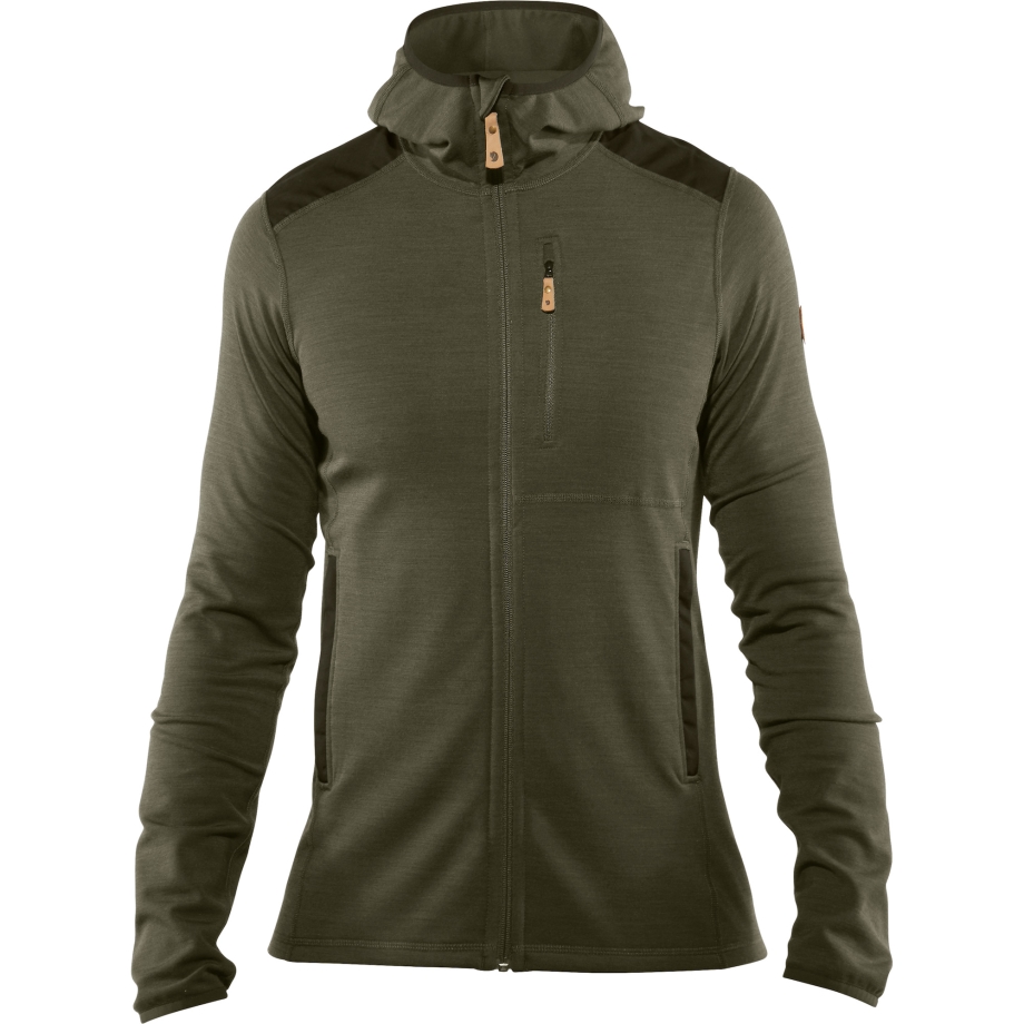 Keb Fleece Hoodie M Laurel Green-Deep Forest Fjällräven Canada