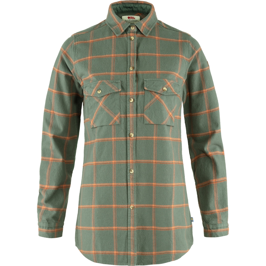 Patina Green-Desert Brown Övik Twill Shirt Ls W Fjällräven Canada