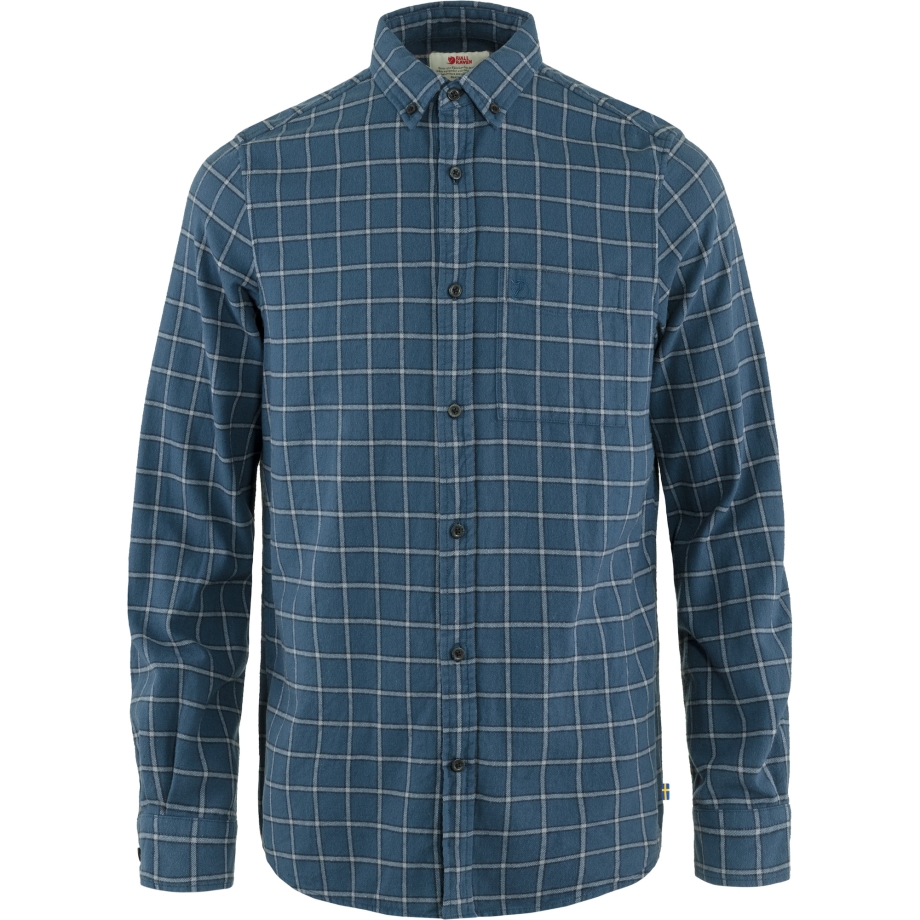 Fjällräven Canada Övik Flannel Shirt M Indigo Blue-Flint Grey