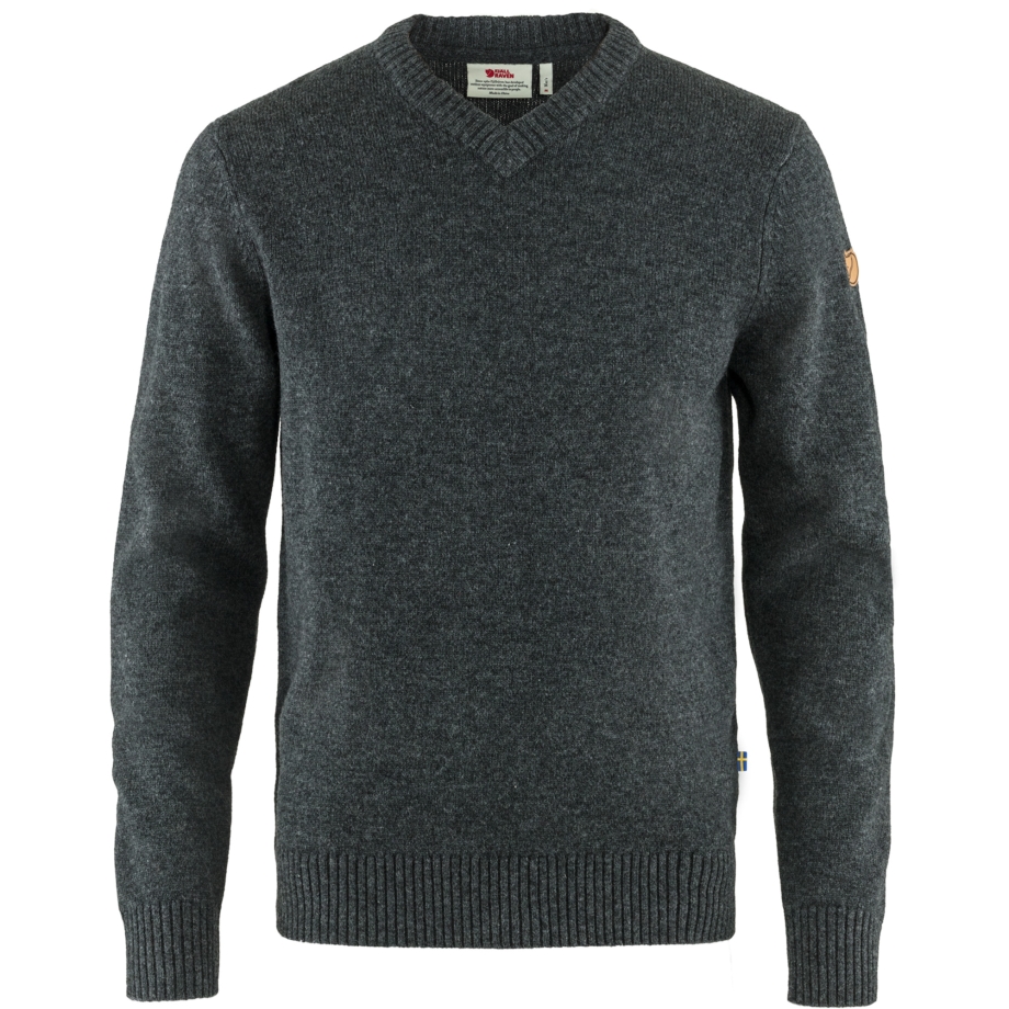 Dark Grey Övik V-Neck Sweater M Fjällräven Canada