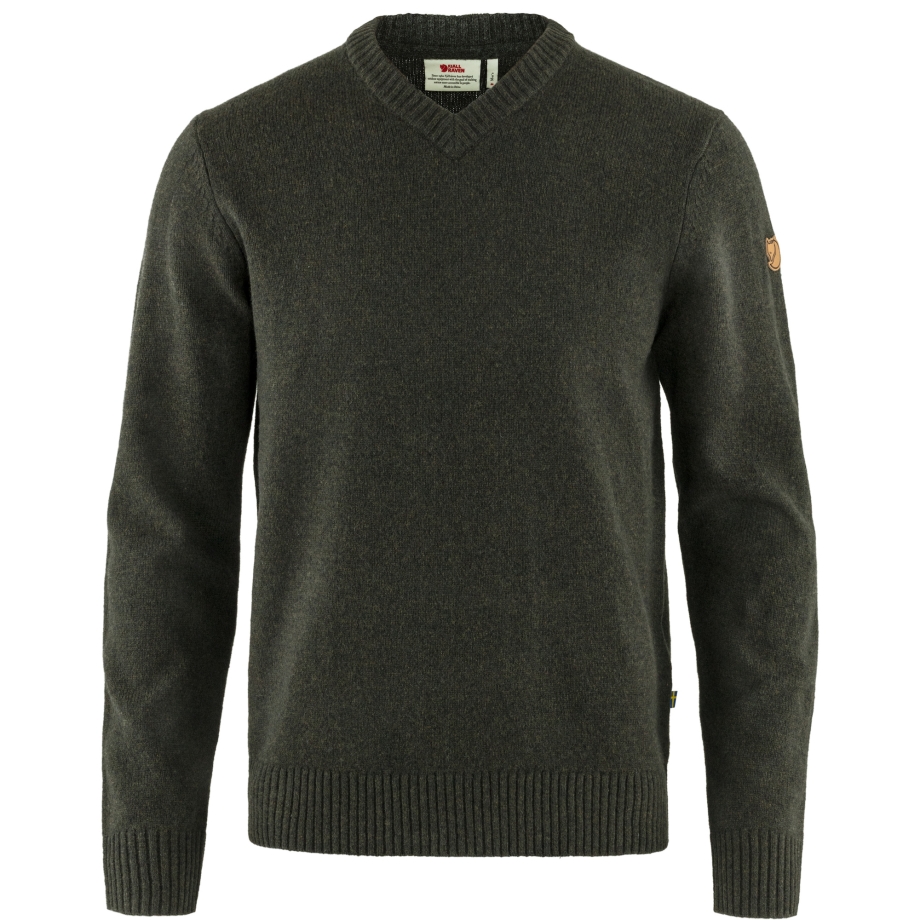 Fjällräven Canada Övik V-Neck Sweater M Dark Olive