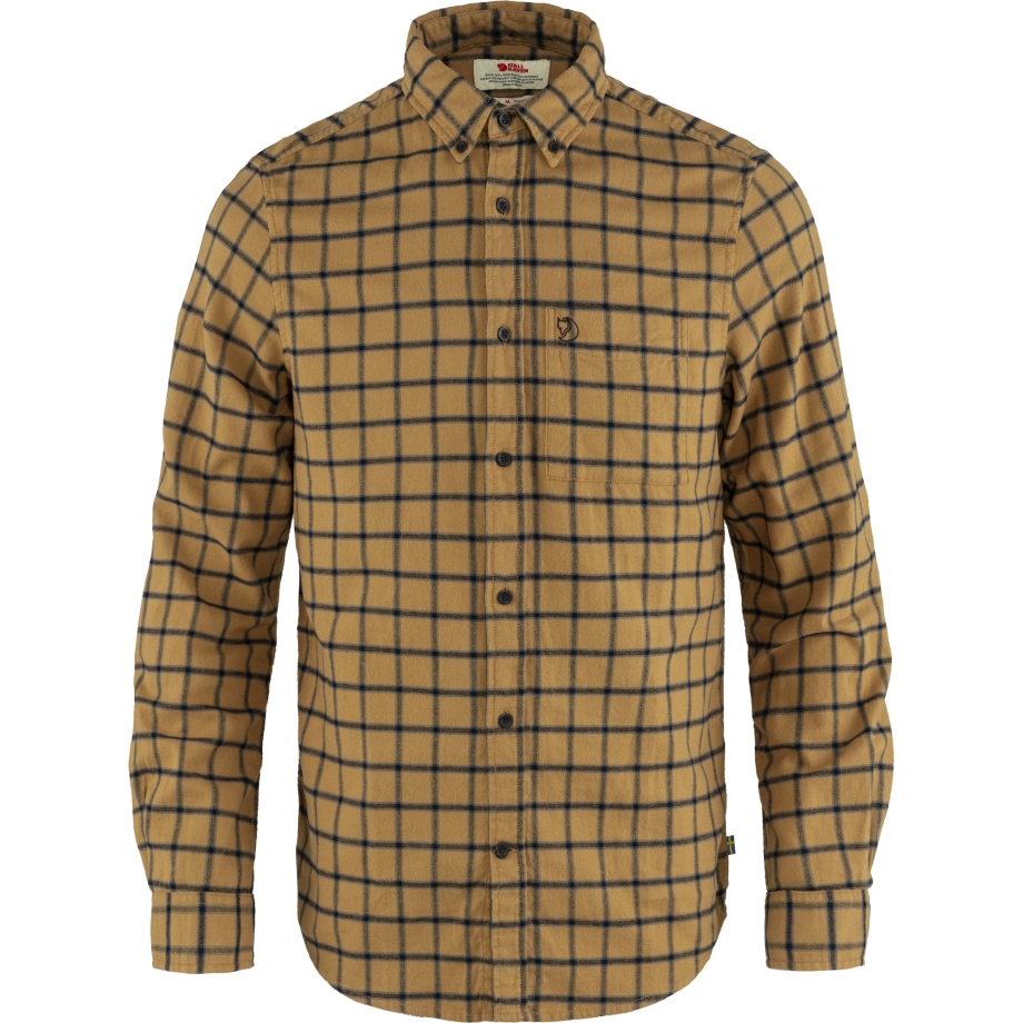 Fjällräven Canada Buckwheat Brown-Dark Navy Övik Flannel Shirt M