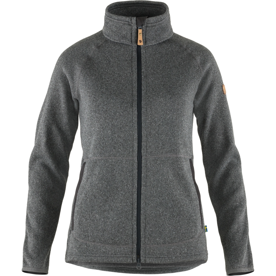 Dark Grey Fjällräven Canada Övik Fleece Zip Sweater W