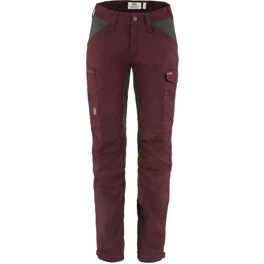 Fjällräven Canada Kaipak Trousers Curved W Dark Garnet-Dark Grey