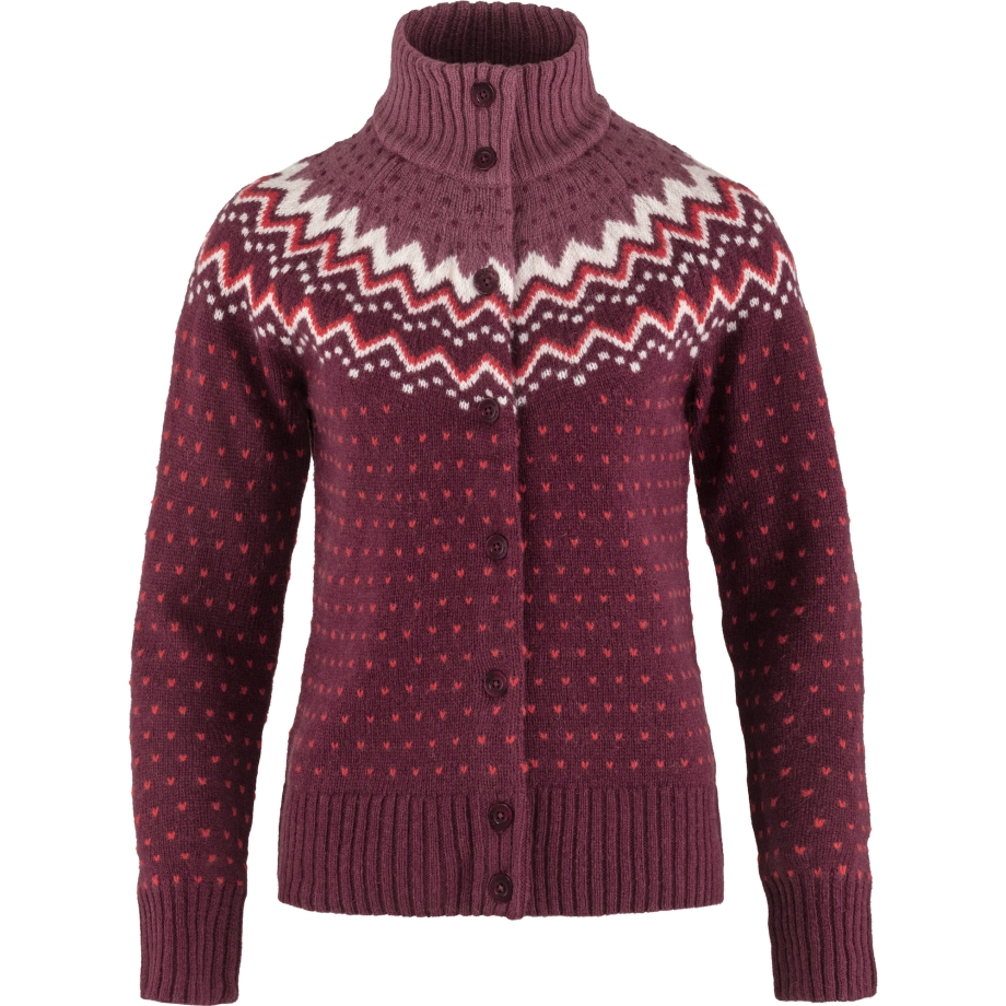 Dark Garnet Fjällräven Canada Övik Knit Cardigan W
