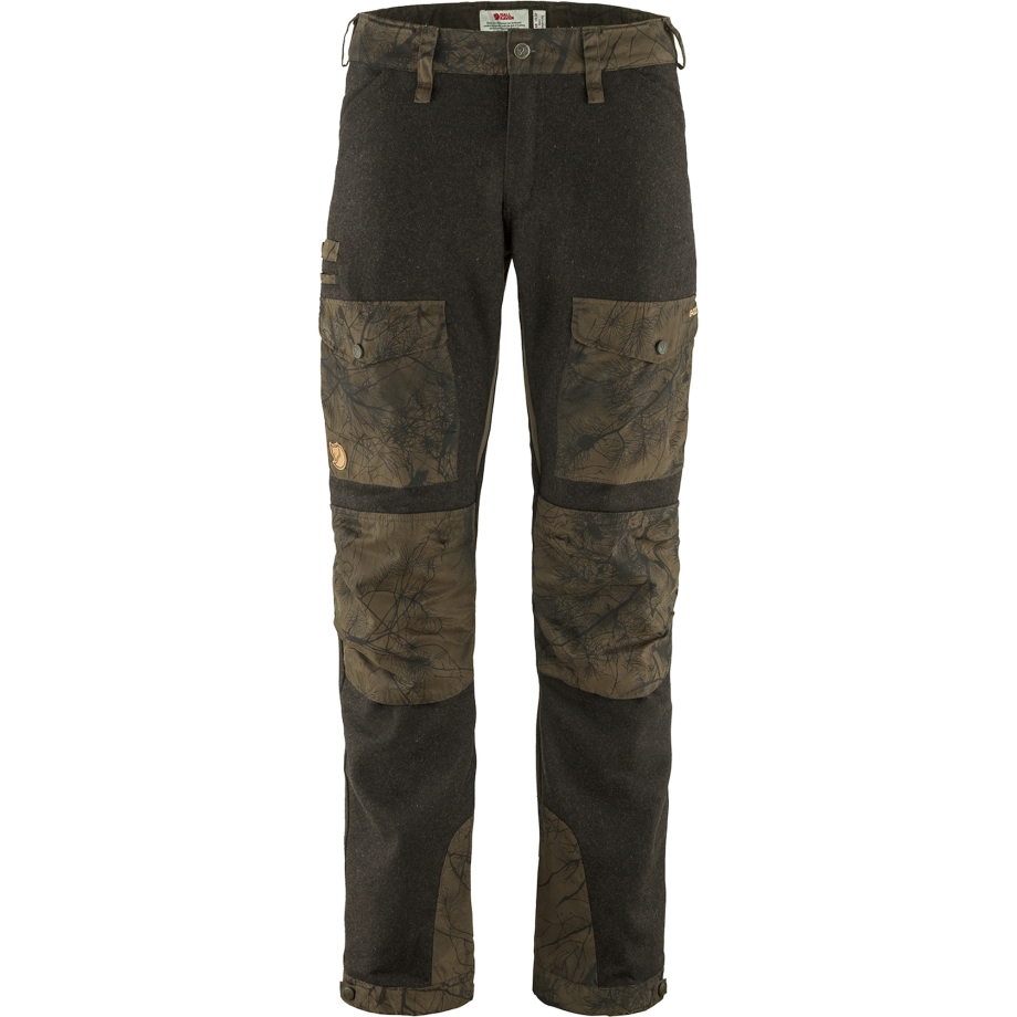 Fjällräven Canada Dark Olive-Dark Olive Camo Värmland Wool Trousers M
