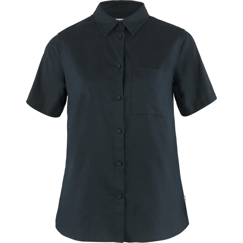 Dark Navy Fjällräven Canada Övik Travel Shirt Ss W