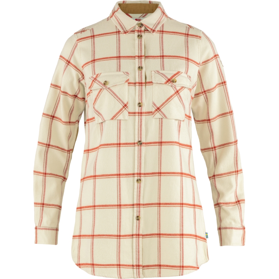Övik Twill Shirt Ls W Fjällräven Canada Chalk White-Cabin Red