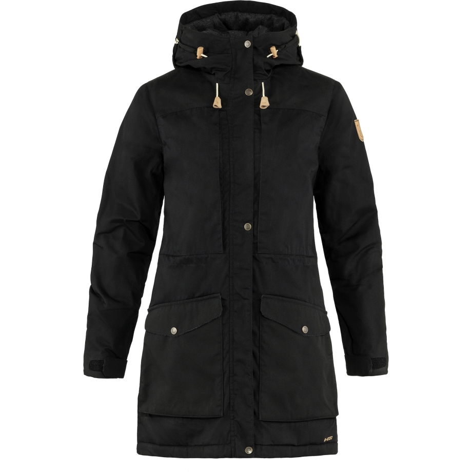Black Fjällräven Canada Brand Singi Wool Padded Parka W