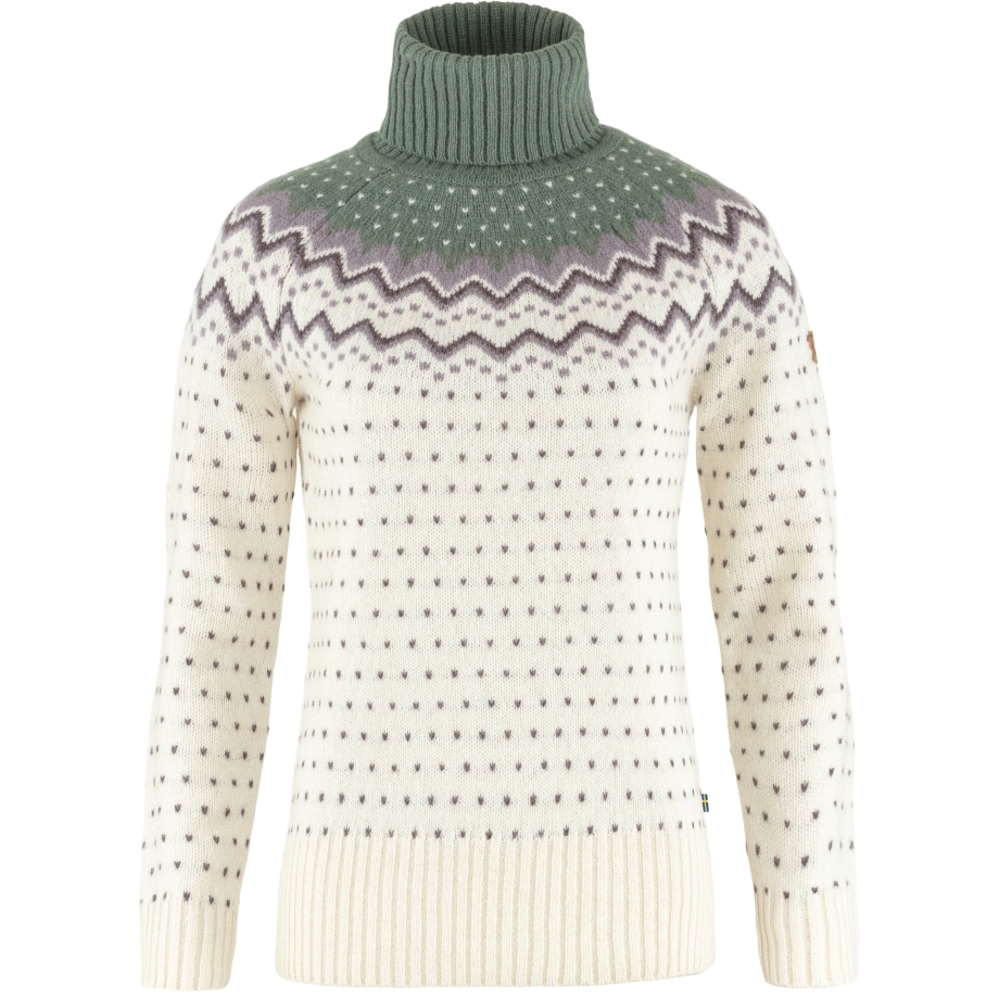 Fjällräven Canada Brand Övik Knit Roller Neck W Chalk White-Patina Green
