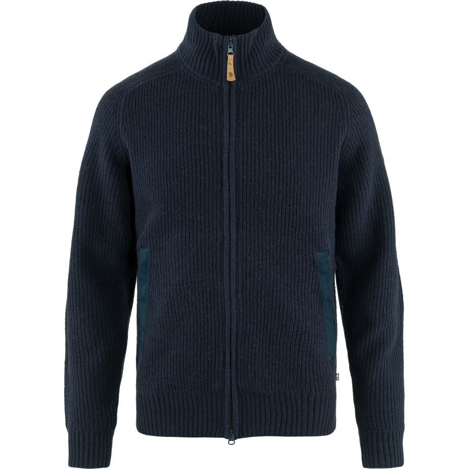 Dark Navy Fjällräven Canada Brand Övik Zip Cardigan Knit M