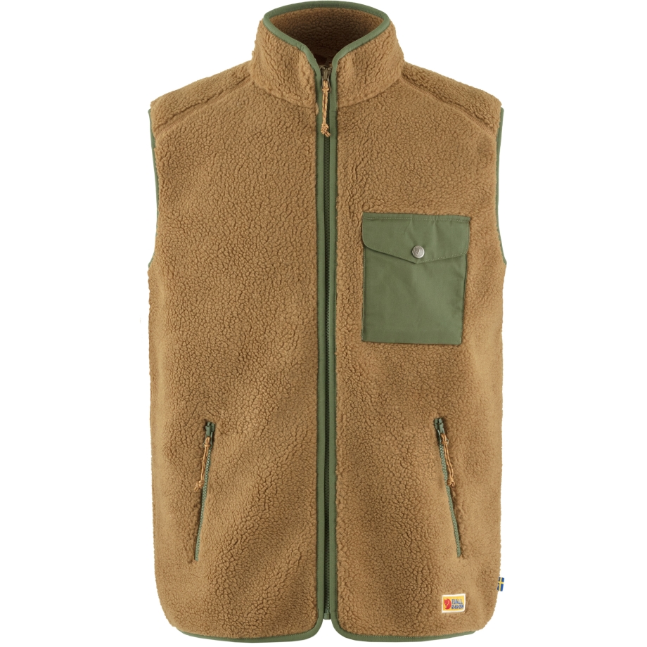 Vardag Pile Fleece Vest M Buckwheat Brown-Laurel Green Fjällräven Canada