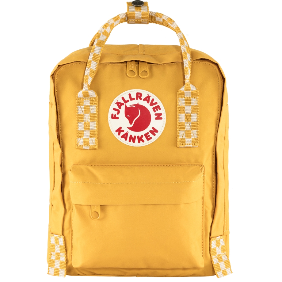 Ochre-Chess Pattern Fjällräven Canada Brand Kånken Mini