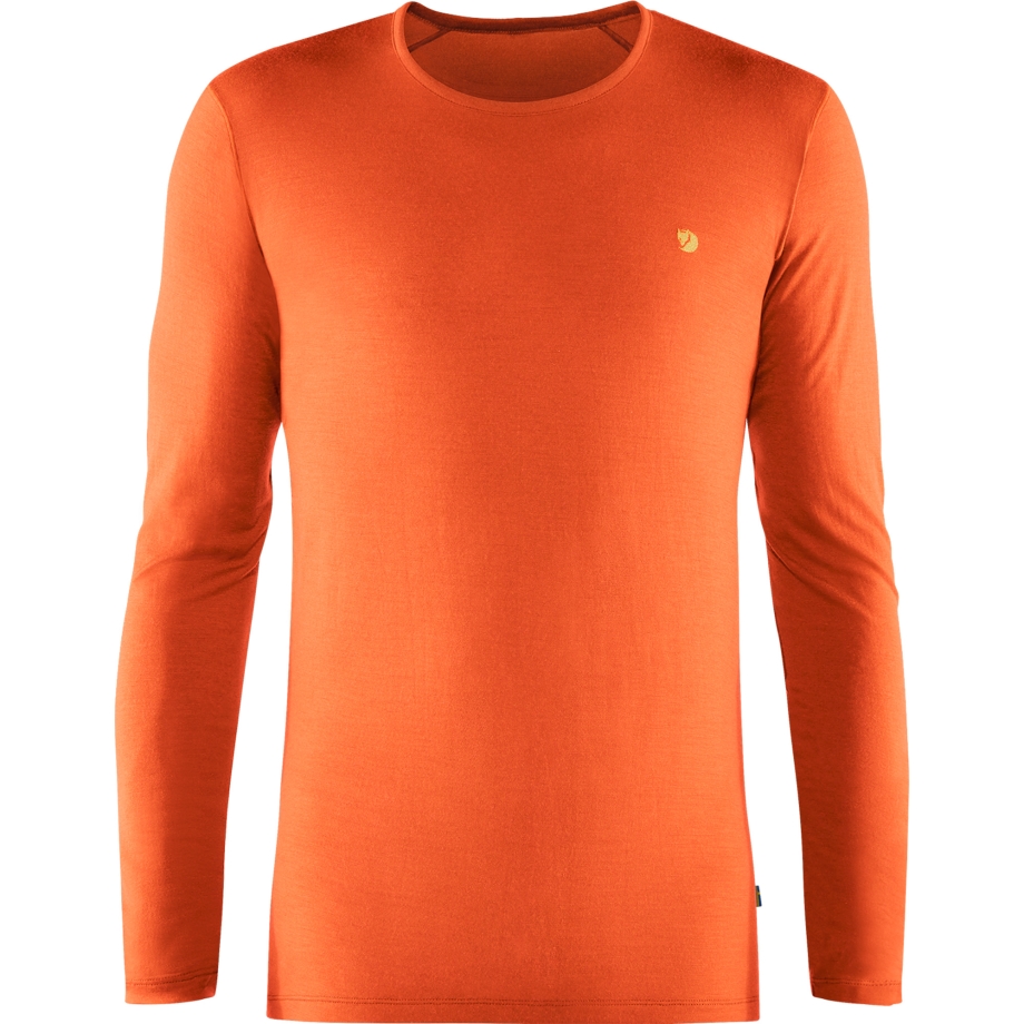 Bergtagen Thinwool Ls M Hokkaido Orange Fjällräven Canada