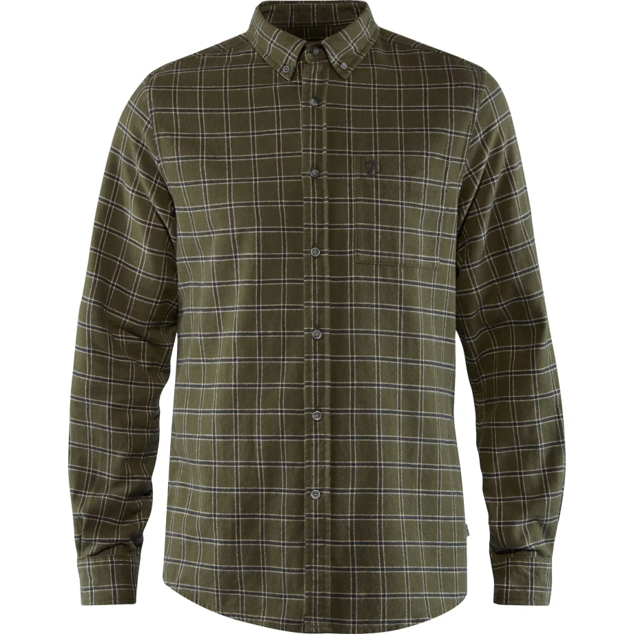Övik Flannel Shirt M Fjällräven Canada Deep Forest