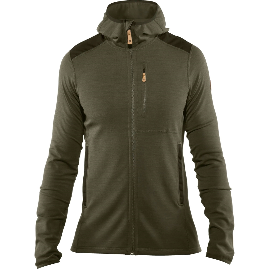 Fjällräven Canada Laurel Green-Deep Forest Keb Fleece Hoodie M