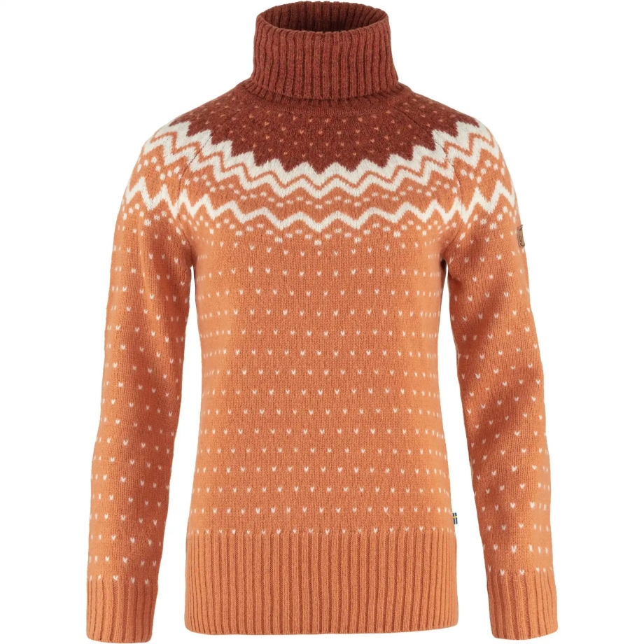 Desert Brown-Autumn Leaf Fjällräven Canada Övik Knit Roller Neck W
