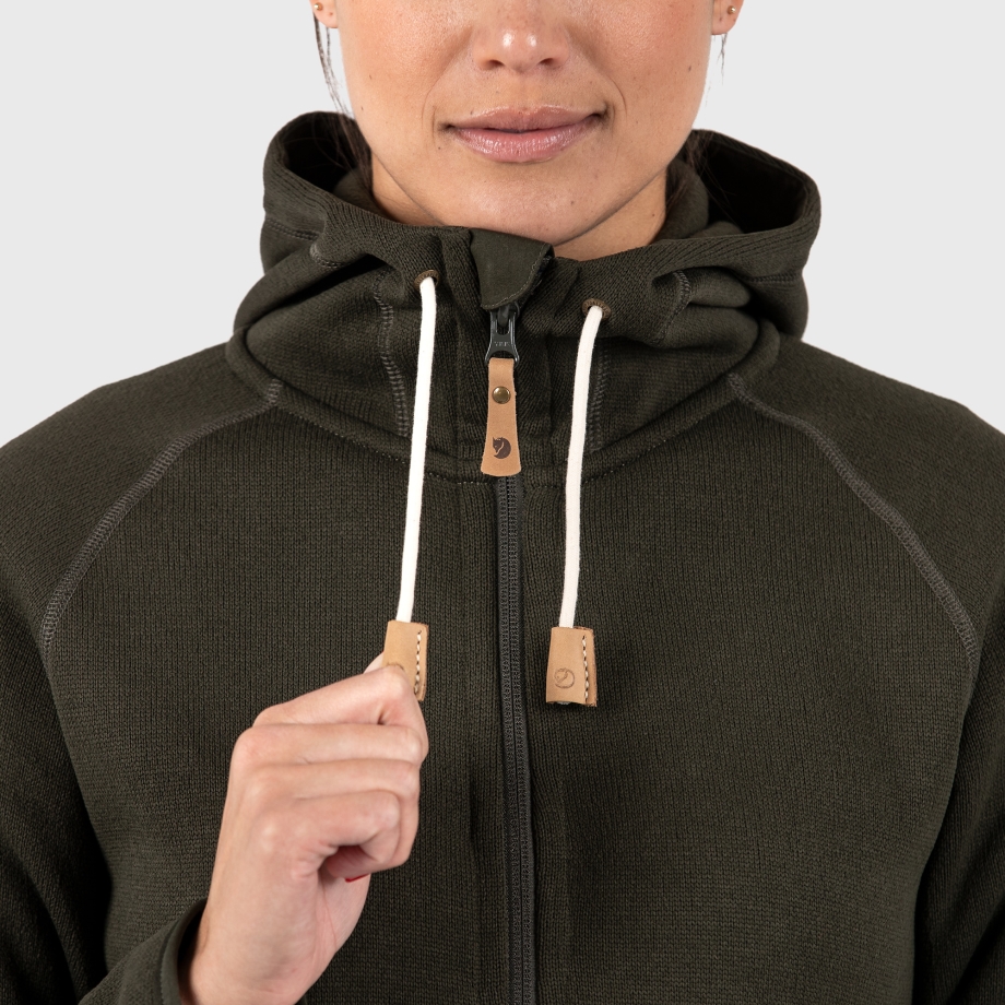 Dark Grey Fjällräven Canada Övik Fleece Hoodie W