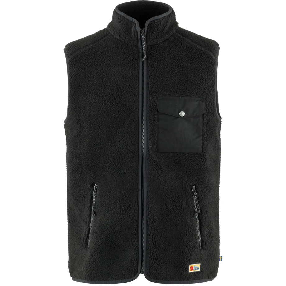 Black Fjällräven Canada Vardag Pile Fleece Vest M