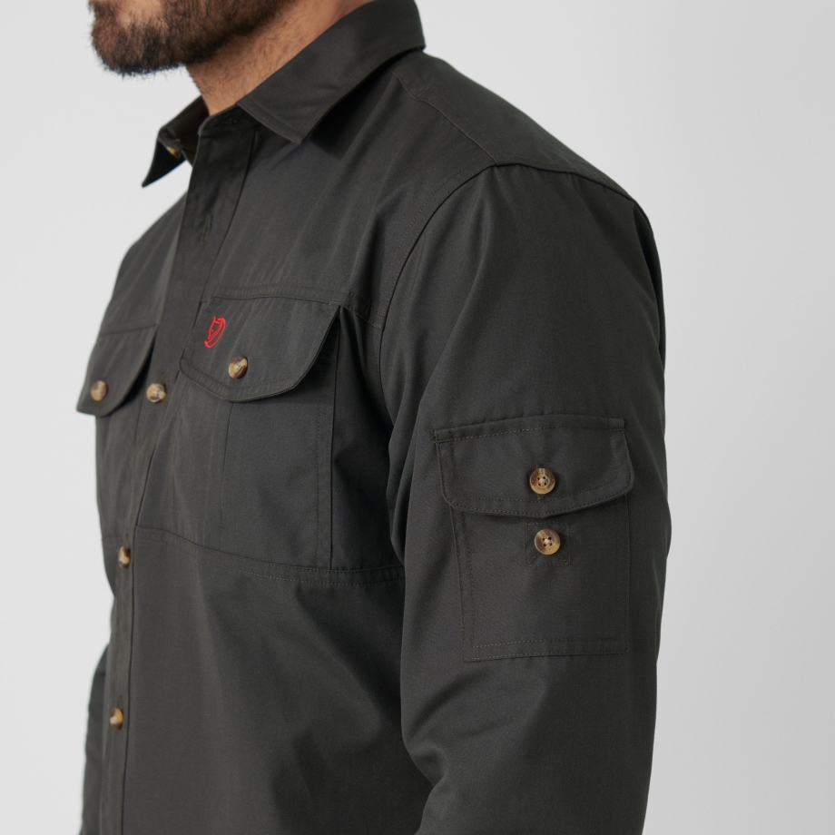 Dark Olive Fjällräven Canada Singi Trekking Shirt Ls M